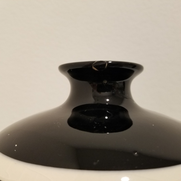 Checker Pattern Round Black Vase, Geometric Design Bud Vase Made in USA - Picture 3 of 11